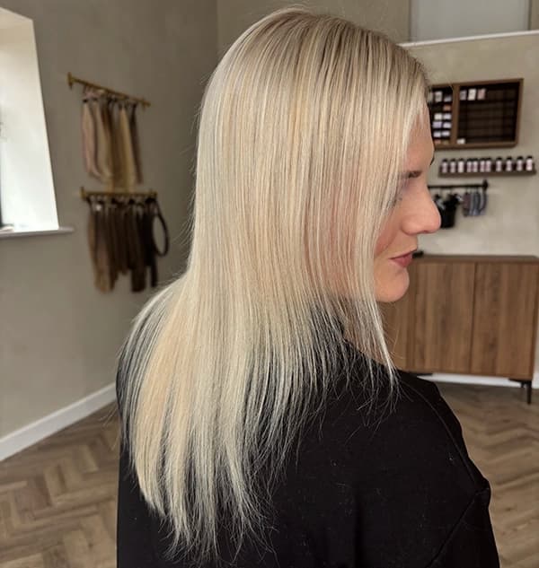 Before keratin bonds - fine, sparse hair lacking volume and length