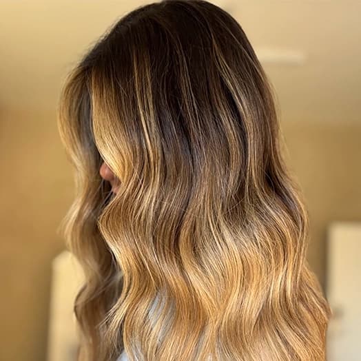 After micro ring extensions - long voluminous hair