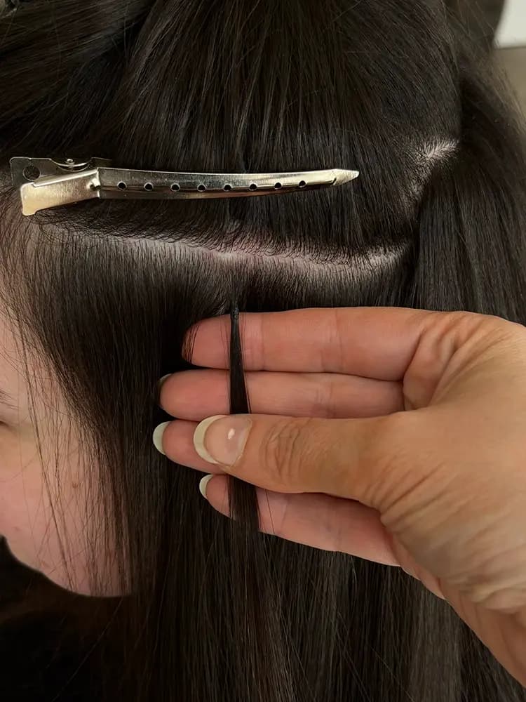 Close-up of micro ring attachment method