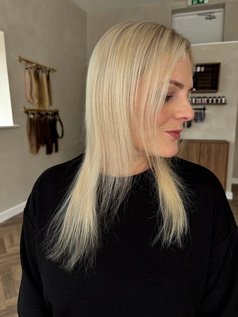 Before keratin bond hair extensions - fine hair transformation