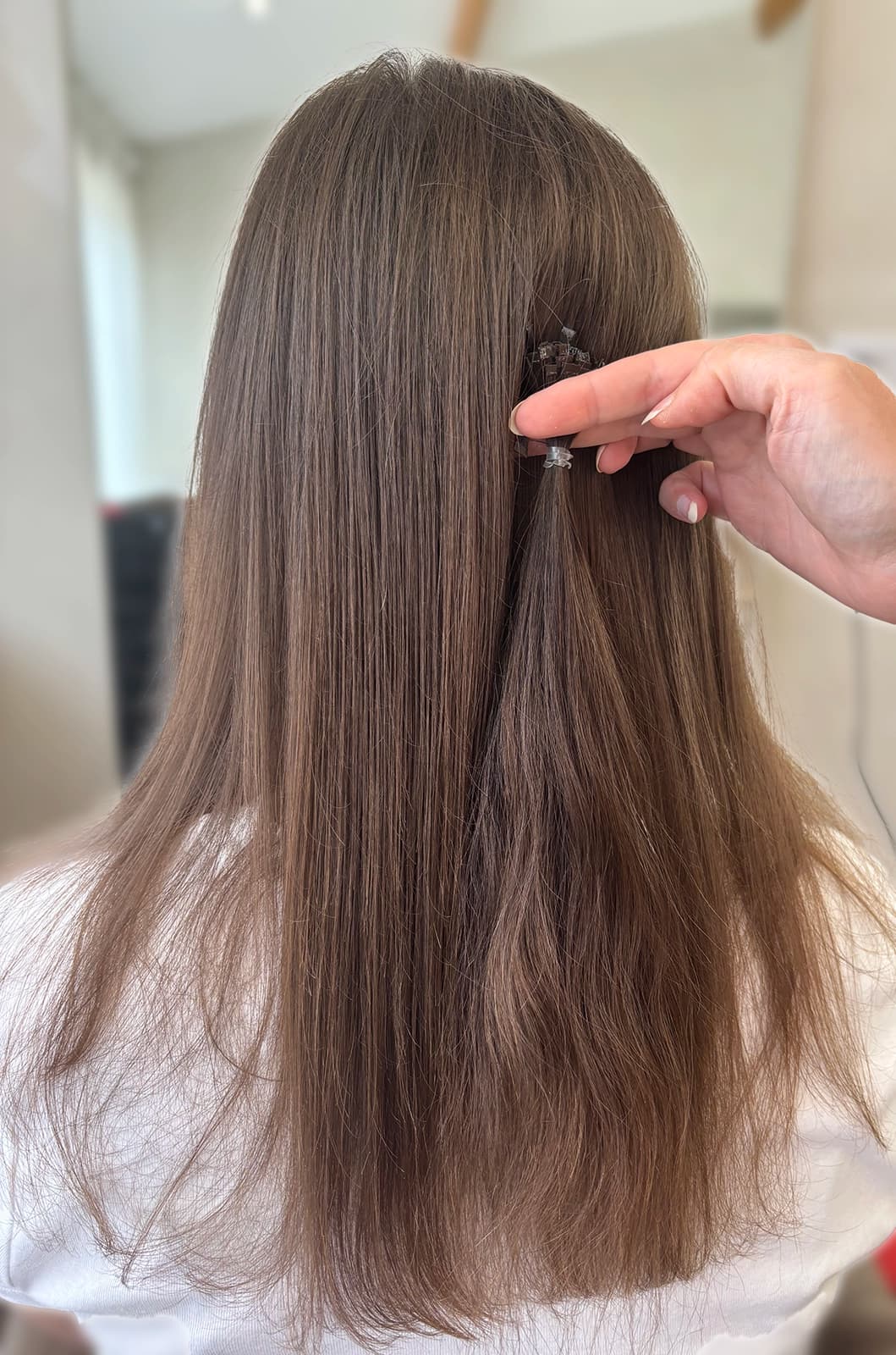 Before curly hair extensions - natural curl pattern