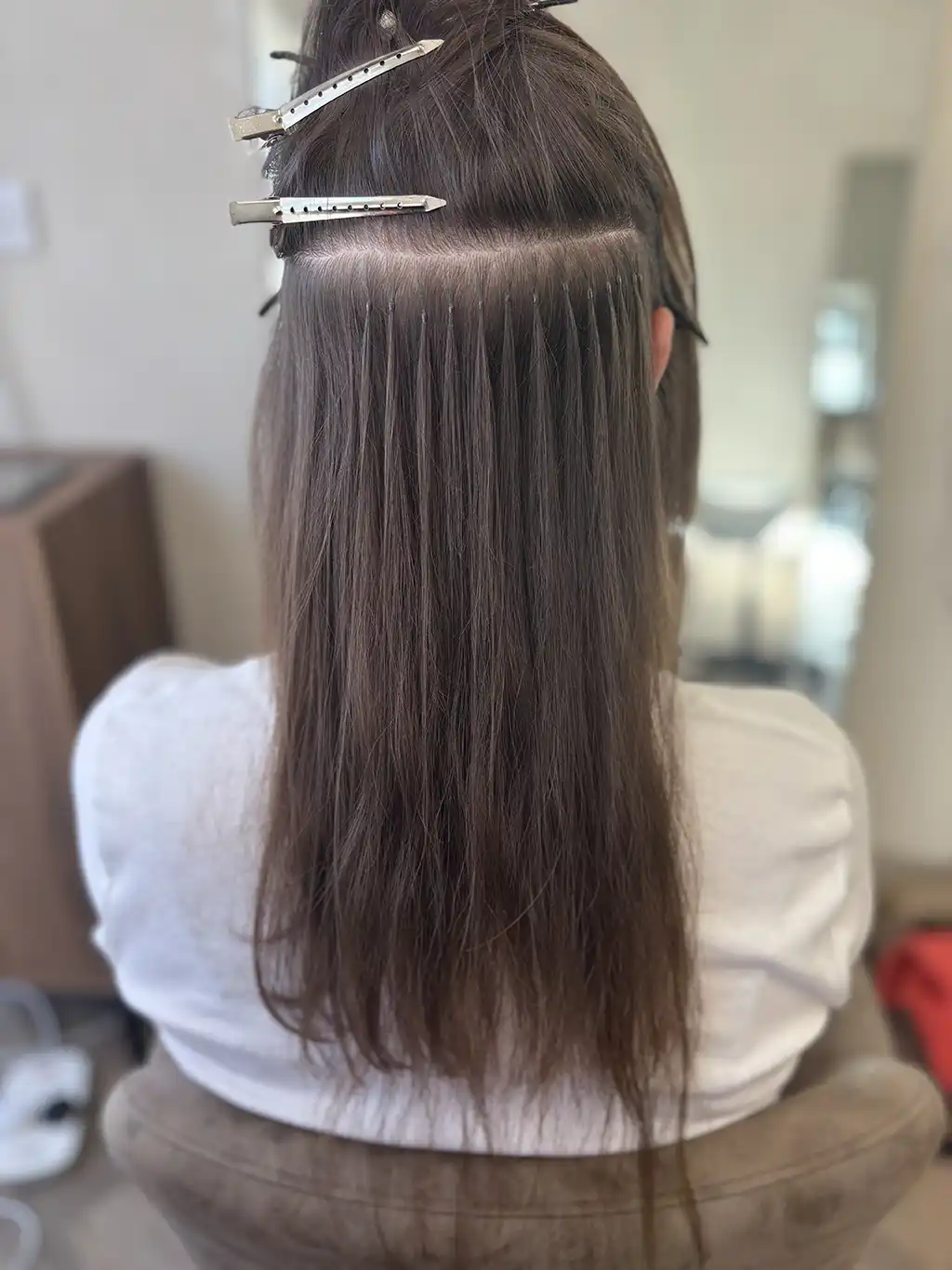 Curly hair extension application process