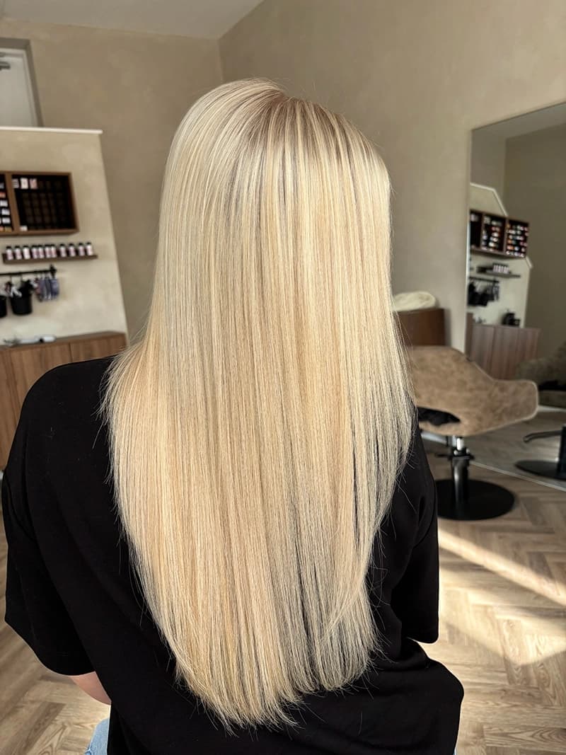 After thin hair extensions - dramatic volume increase