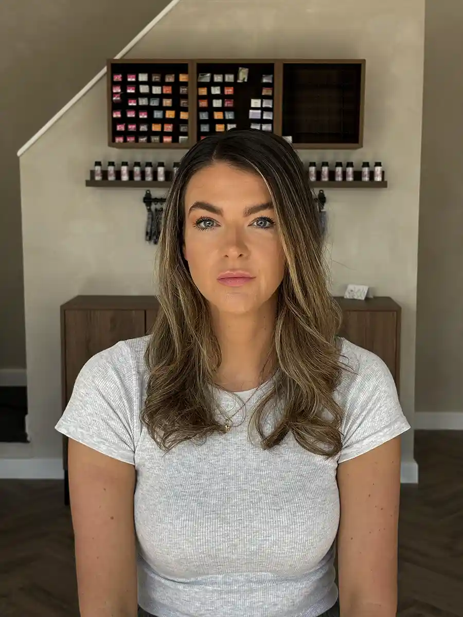 Before: Hair needing length and volume