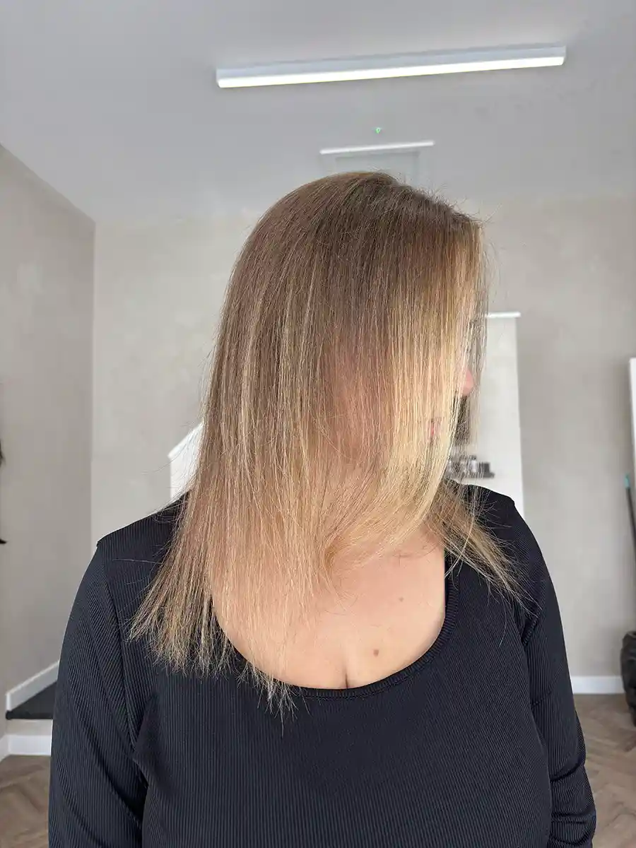 Before: Hair needing length and volume