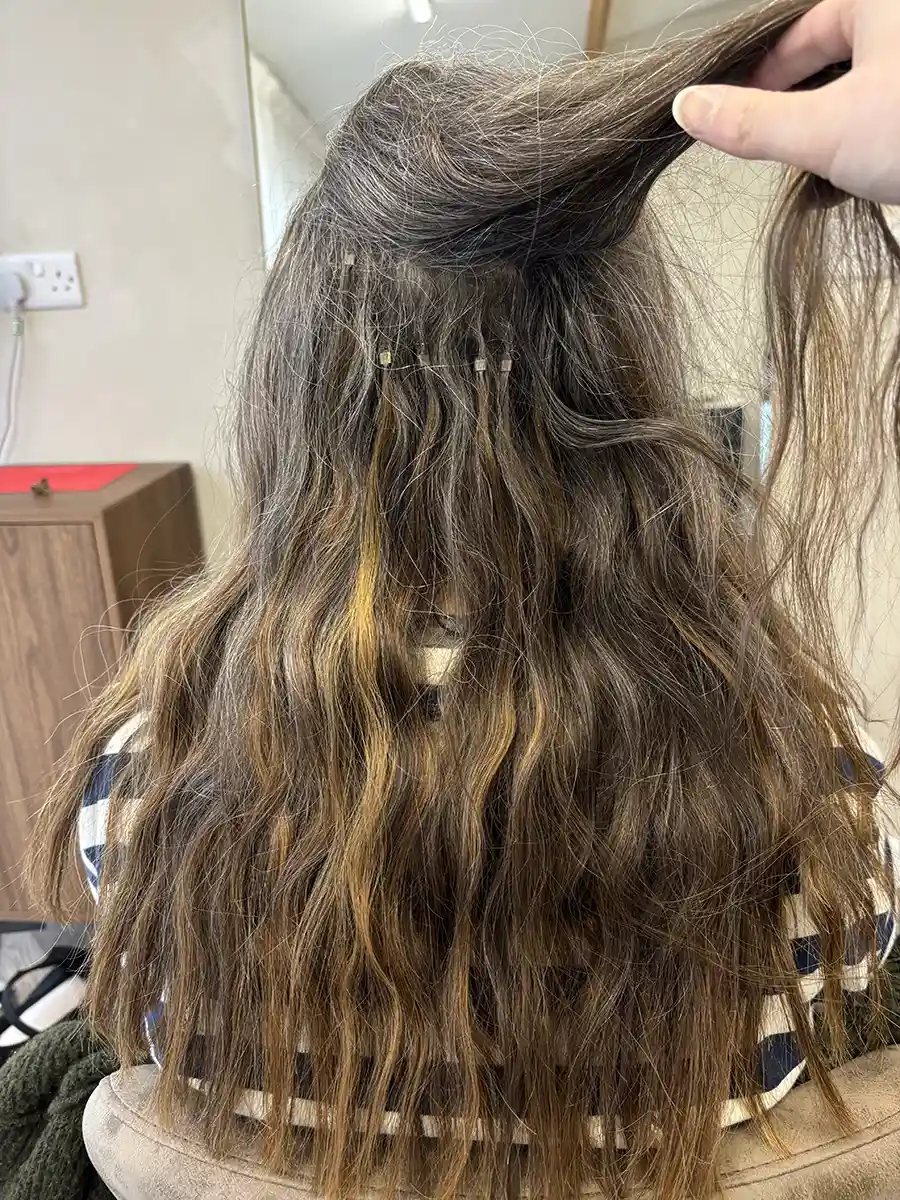 Before: Hair needing length and volume