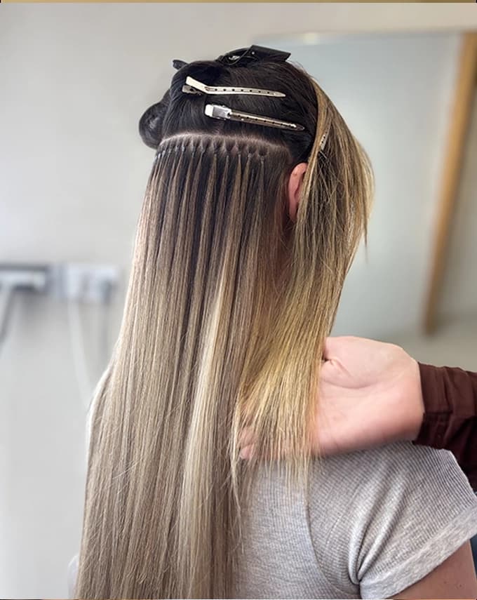 Hair extensions Durham - keratin bond transformation for fine hair