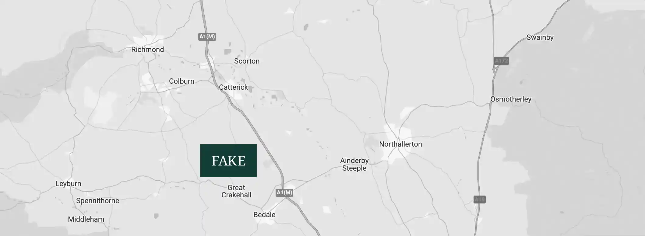 The location of the FAKE Luxury Hair Extensions salon on a map in Bedale, North Yorkshire